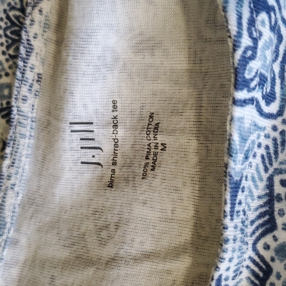 J. Jill Pima Cotton Shirred Back Tee SZ MD - Picture 5 of 7